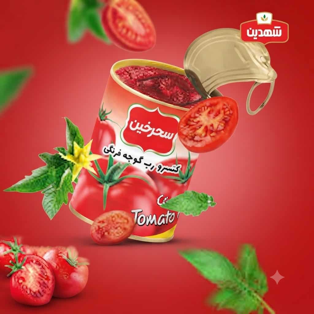 رب گوجه فرنگی شهدین تهیه شده از گوجه های تازه